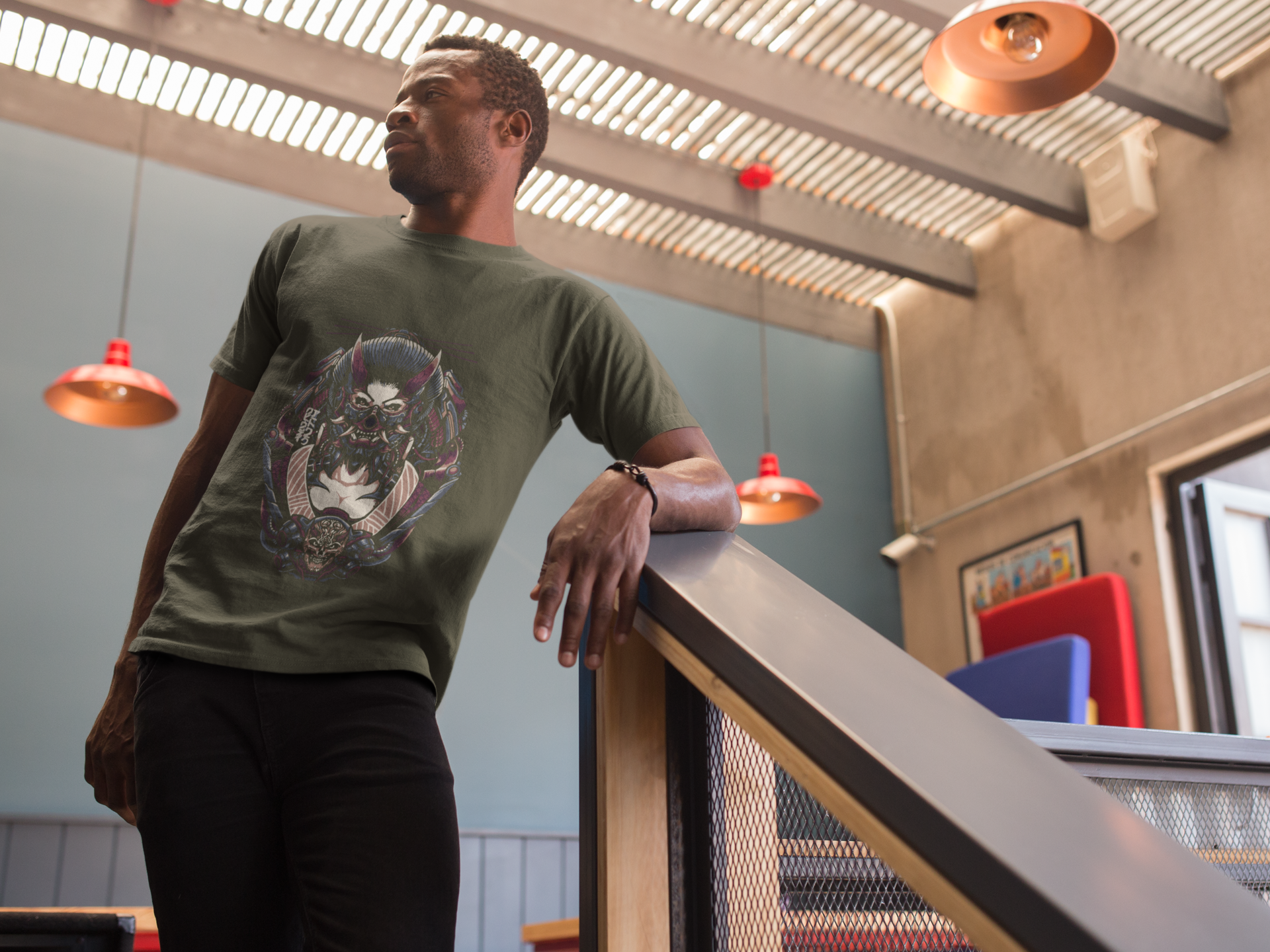 Cyber Oni T-Shirt: Merge Tradition with Futurism