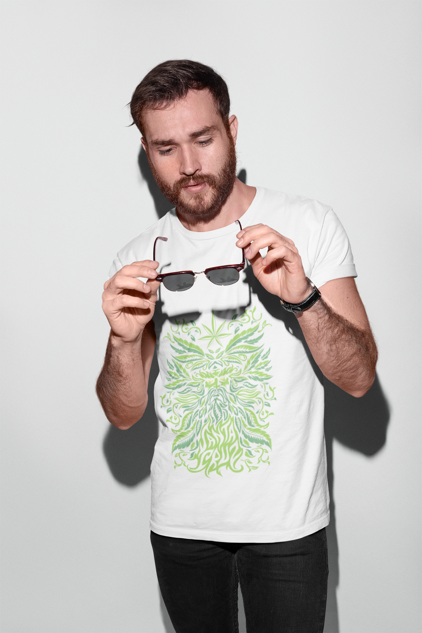 Weed Herb Face T-shirt